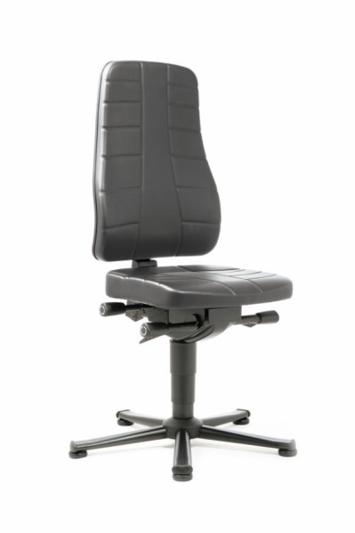 bimos All-In-One Highline avec patins et simili cuir noir, hauteur d'assise 450-600 mm, 9640-2571