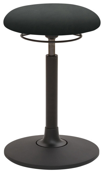 Tabouret Mayer Sitzmöbel , assise ronde, rembourrée, avec anneau de déclenchement noir, hauteur d'assise 58 - 83 cm, noir brillant, 1166_30572