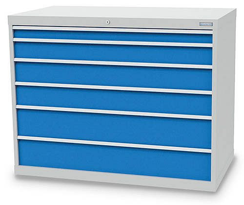 Armoire à tiroirs Bedrunka+Hirth, profondeur 736 mm, R 48-24, nombre de tiroirs : 6, dimensions en mm (LxPxH) : 1305 x 736 x 1019, 1300/1122V18