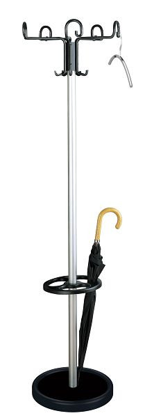Kerkmann porte-manteau Prima, Ø 500, H 1760 mm, noir/aluminium mat, 30671015
