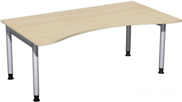 geramöbel Bureau ergonomique, réglable en hauteur, 1800x1000x680-820, érable/argent, N-657337-AS
