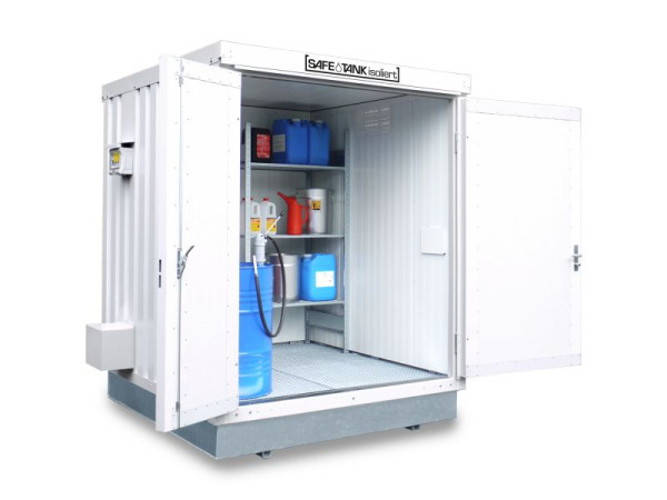 SÄBU SAFE Tank STI 400 KTC / ALG, isolie (installation en extérieur), entièrement assemblé, plastifié RAL 9002, 2400 x 2170 x 2650 mm