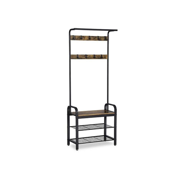 Armoire & banc style industriel VASAGLE, marron-noir vintage, HSR40B