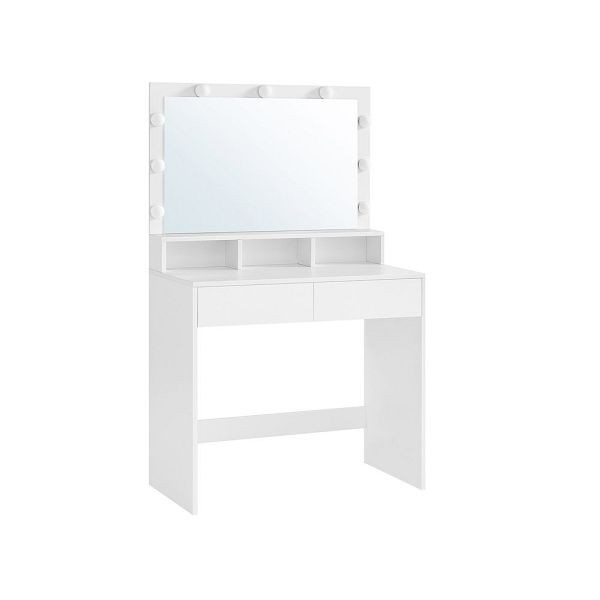 VASAGLE coiffeuse avec miroir et ampoules, RDT120T10