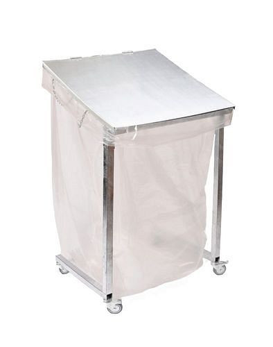 Collecteur de recyclage grand volume DENIOS, volume 2.500 litres, hauteur 1,5 m, avec couvercle, galvanisé, mobile, 312349