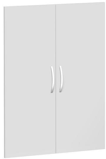 geramöbel jeu de portes battantes pour une largeur d'armoire de 800 mm, avec amortisseur de porte, non verrouillable, 3 hauteurs de classeurs, gris clair, S-383700-L