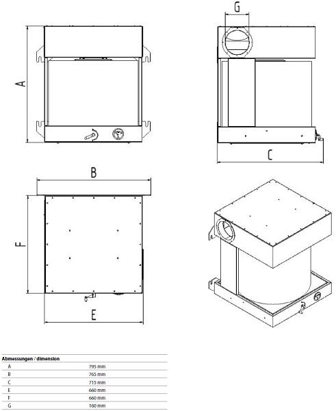 Unité de filtration ELMAG WallMaster pouvant être installée ultérieurement (type 65750), système de filtration mural pour raccordement (2x NW 160 mm), 58658