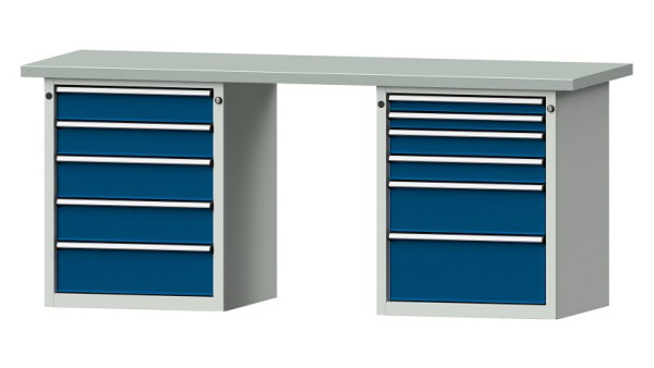 Établis ANKE Établi combiné, modèle 841 V, 2000 x 700 x 840 mm, RAL 7035/5010, ZBP 40 mm, 415.124
