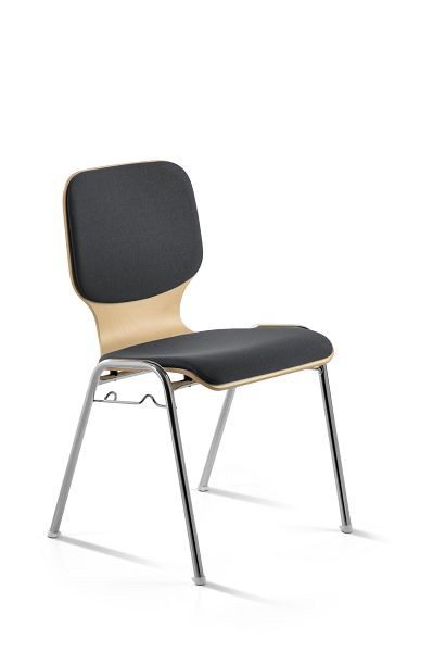 Mayer Sitzmöbel myDARIO chaise empilable, assise et dossier anthracite, structure chromée, 2116_01_26394