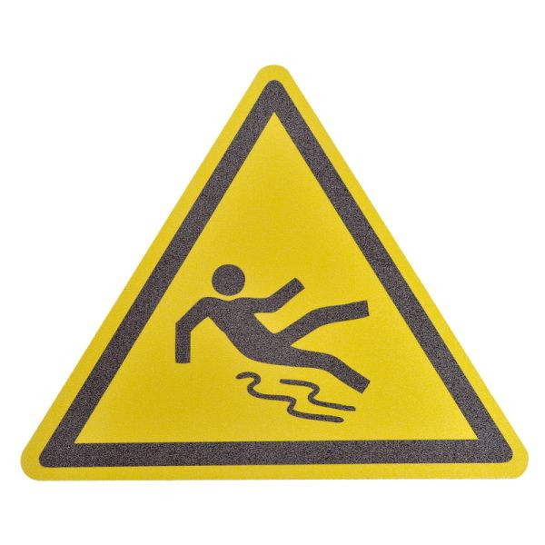 m2 de revêtement antidérapant Symbole de marquage au sol "Attention Danger de glissade" Longueur des jambes triangulaires 600mm, MBMD004600