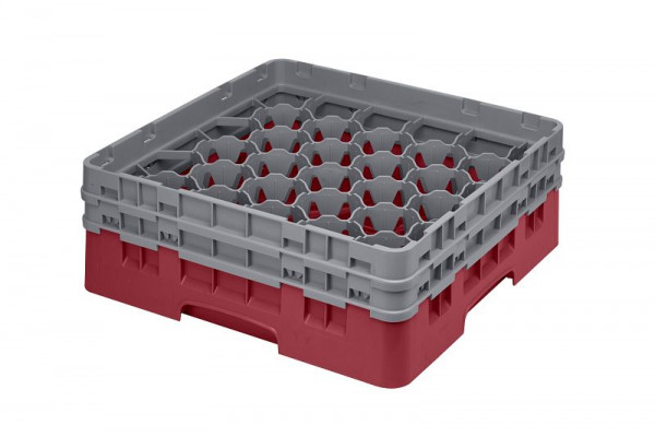 Cambro Panier de rinçage Camrack® à 30 compartiments, hauteur maximale de 5,3 po, couleur : canneberge, 30S434416