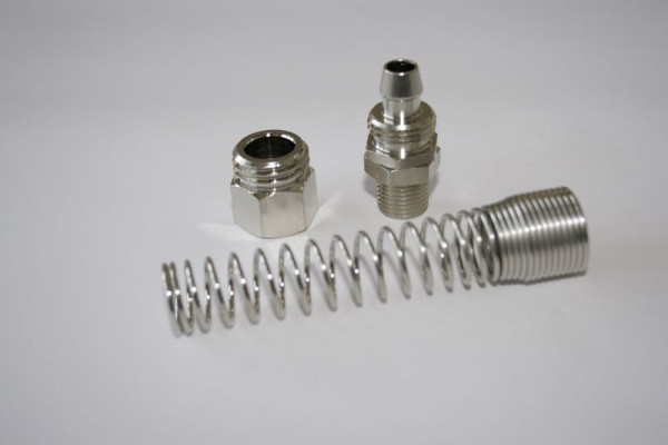 ELMAG Raccord rotatif pour tuyau PU, AG 1/4' / S 8x12 avec ressort de protection contre le pliage, 42492