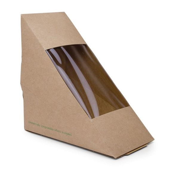 Boîtes en carton compostables Vegware pour coins sandwich, UE : 500 pièces, DW624