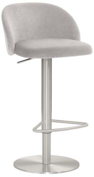Mayer Sitzmöbel , structure en chrome brossé, aspect acier inoxydable, assise/dossier rembourrés, gris-bleu, 1216_04_30604