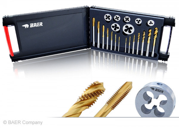 BAER Set HSSE-TIN : taraudage et trou borgne / matrice : M 3 - 12, BB4