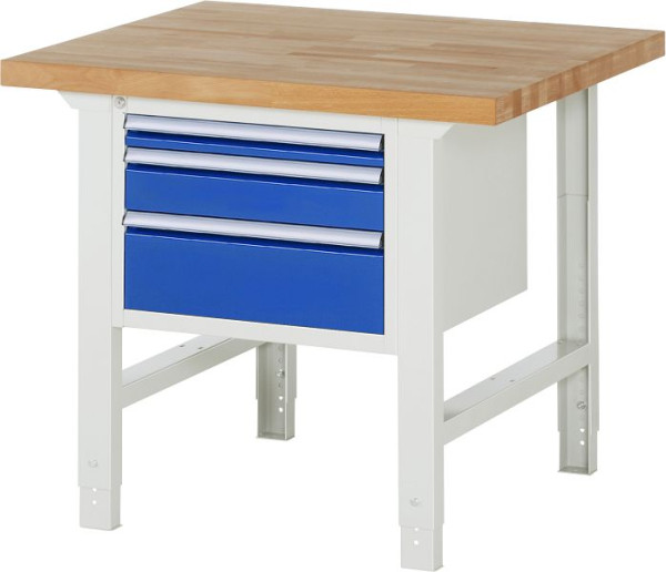 Etabli RAU série 7000 - modèle 7126, L1000 x P900 x H790-1140 mm, base système L820 x P850 x H750-1100 mm, 03-7126A1-109B4H.11