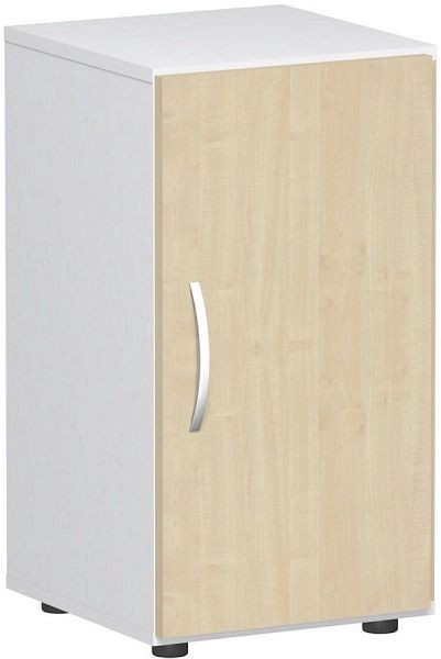 armoire à portes battantes geramöbel avec pieds, poignée gauche ou droite, amortisseur de porte inclus, non verrouillable, 400x420x752, hêtre/blanc, S-342100-BW
