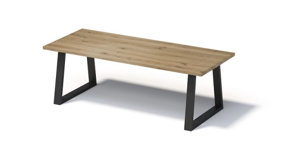 Bisley Fortis Table Regular, 2600 x 1000 mm, bord droit, surface huilée, cadre en T, surface: naturel / couleur du cadre: noir, F2610TP333
