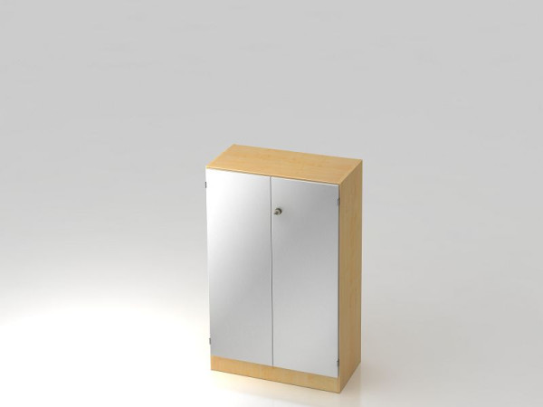 Armoire Hammerbacher 3OH avec panneau de base poignée rayée érable/argent, 80x42x127 cm (LxPxH), V6550/3/S/SG