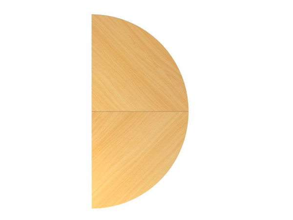 Table supplémentaire Hammerbacher 2xquart de cercle QA160, 160 x 80 cm, plateau : hêtre, épaisseur 25 mm, table d'extension avec pied de support en graphite, hauteur de travail 68-76 cm, VQA160/6/G