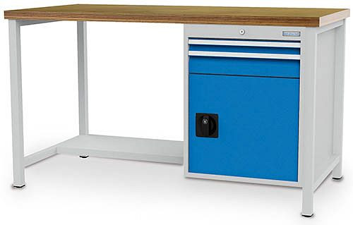 Établi à caissons Bedrunka+Hirth série 1500 R18-24, 1x50, 1x100 mm, tiroir à extension totale 100%, 1500 x 750 x 959 mm, 03.14.11V9