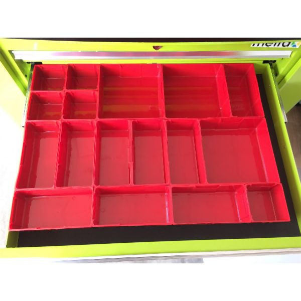 Metra ensemble plastique 17 pièces, rouge pour tiroirs, 10289