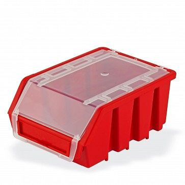 Boîte de rangement ouverte ADB taille 2 avec couvercle, dimensions LxPxH : 116x161x75 mm, couleur : rouge, 23401