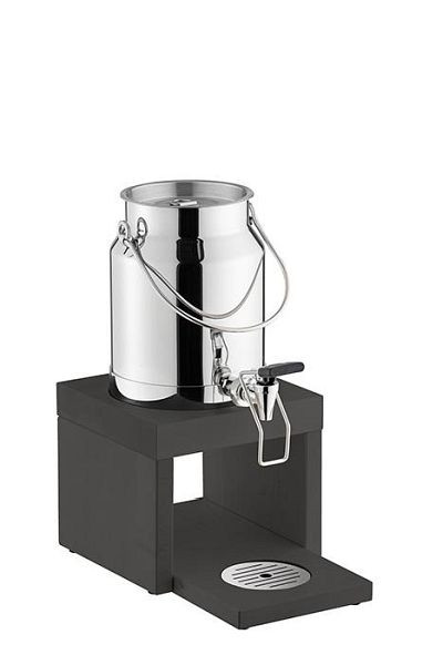 Distributeur de lait APS -BRIDGE-, 31 x 20 cm, hauteur : 39 cm, 3 litres, acier inoxydable 18/8, hêtre massif, 1 sac de glace dans le fond, 10837