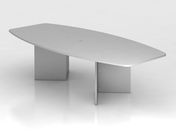 Table de conférence Hammerbacher 280 cm/structure en bois gris, en forme de tonneau, VKT28H/5/S