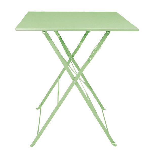 Table pliante carrée en acier de style trottoir Bolero vert clair 600 mm, FT271