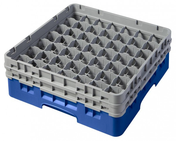 Panier de lavage Cambro 49 compartiments Camrack® 13,3 cm bleu, paquet de 4, 49S434168