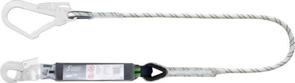 Longe Kratos avec absorbeur d'énergie en corde Kernmantel 1,50 m avec mousquetons FA5020217 et FA5020755, FA3050315