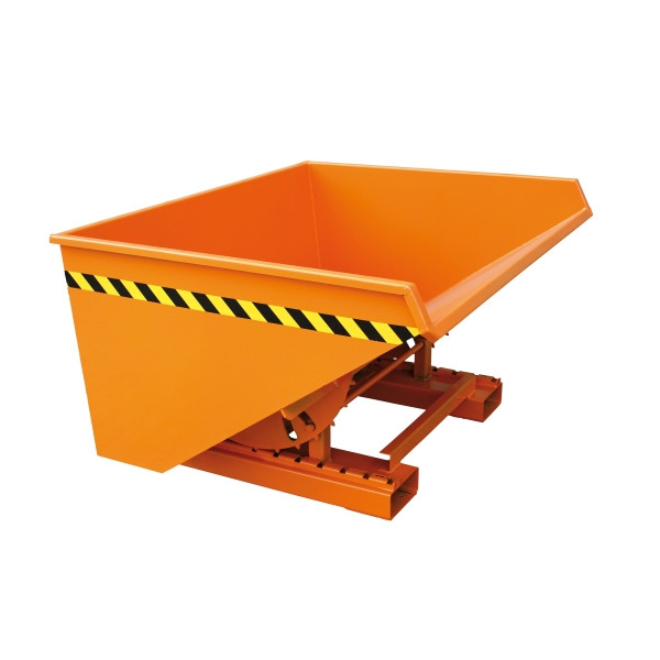 Conteneur basculant industriel Eichinger avec patins roulants, 750 kg, 150 litres, orange pur, 20230100000000