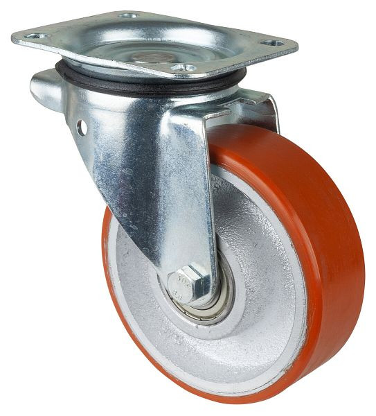 Rouleau de transport BS rollers, largeur de roue 50 mm, Ø roue 150 mm, capacité de charge 450 kg, polyuréthane coulé 95 Shore A, corps de roue en fonte, roulement à billes, L400.C10.152