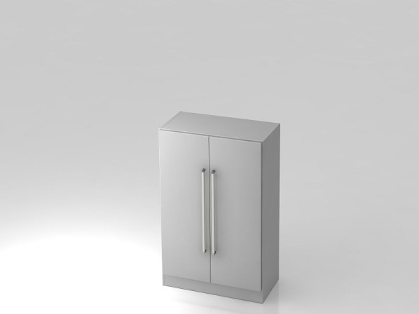 Armoire Hammerbacher 3OH avec panneau de base poignée chromée gris/gris, 80x42x127 cm (LxPxH), V7550/5/5/CE