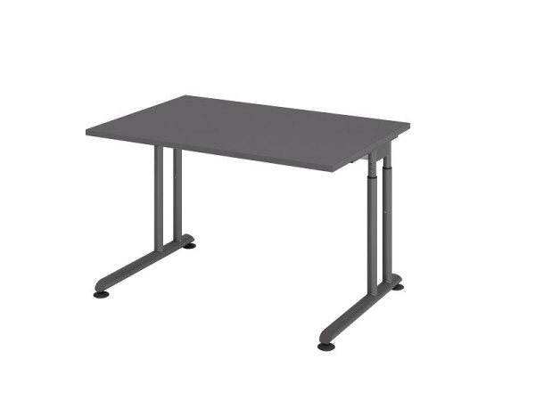 Bureau Hammerbacher pied C 120x80cm graphite/graphite, VZS12/G/G