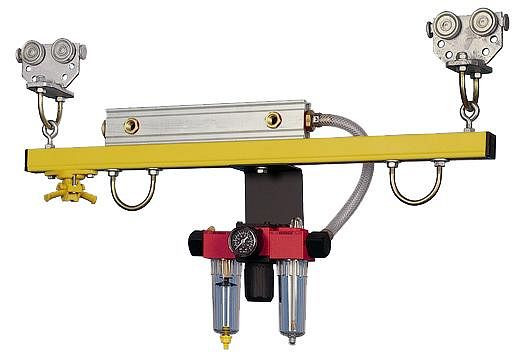 Chariot d'équipement ANKE; Longueur 630 mm; Raccord d'air comprimé 2 x 3/8 "; unité de maintenance R 3/8"; Filetage de raccordement R3 / 8 "; tuyau d'air comprimé, NW 9,5 mm, 920.005