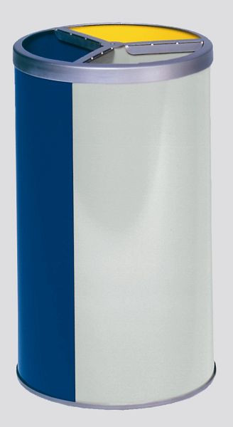Station de recyclage VAR 3 volets, sans toit, jaune, bleu, gris clair, 3664