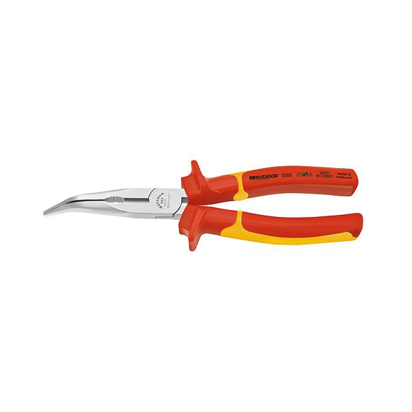 Pince téléphonique MATADOR, droite VDE, 8" - 205 mm, coudée, becs ronds plats., 0586 1205