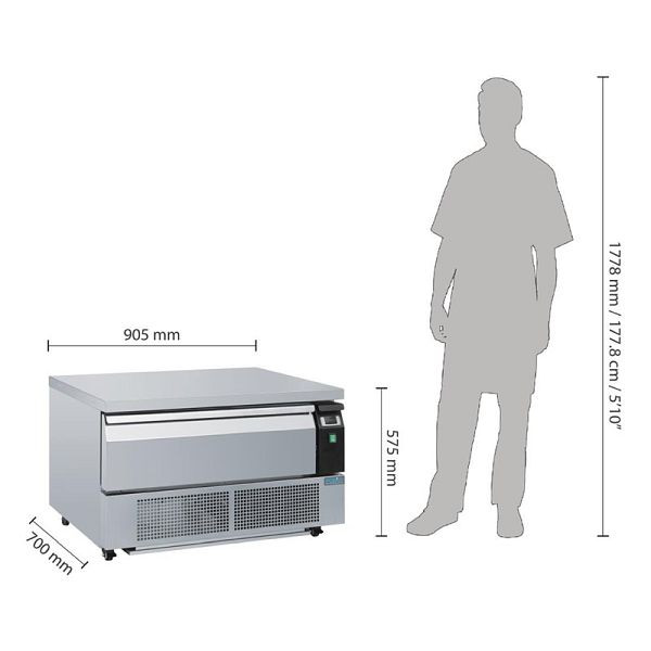 Réfrigérateur ou congélateur sous plan Polar série U avec 1 tiroir 2 x GN 1/1, DA994