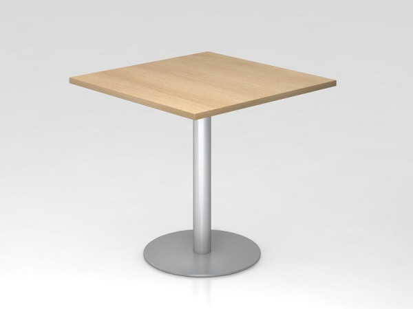 Table de réunion Hammerbacher 80x80cm chêne/argent, structure argentée, VSTF88/E/S