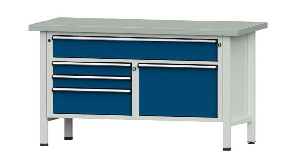 Établis ANKE Établi en caisson, modèle 256 V, 1500 x 700 x 840 mm, RAL 7035/5010, ZBP 40 mm, 304.108
