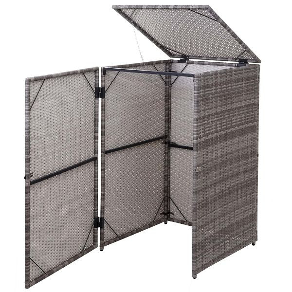Mendler HWC-E25 couvercle de poubelle, couvercle de poubelle, polyrotin 120l, gris, 65256