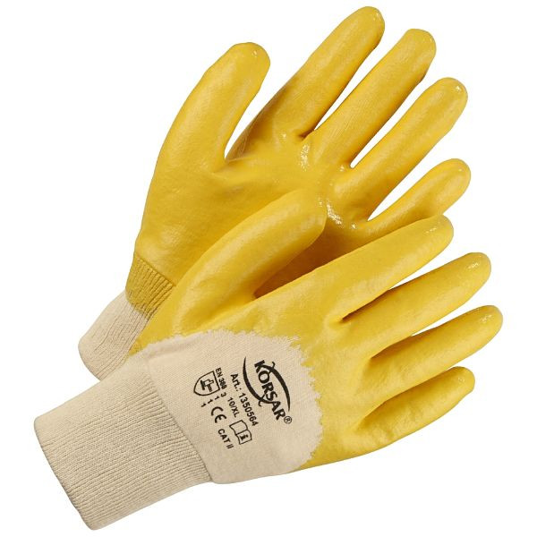 Gant Korsar en nitrile jaune, lot de 12 paires, taille: 10, 1350564010
