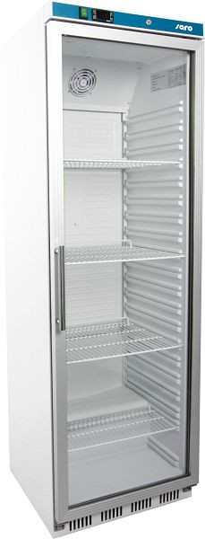 Réfrigérateur de conservation Saro avec porte vitrée - modèle blanc HK 400 GD, 323-4035