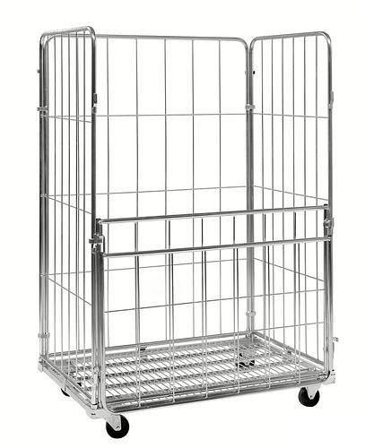 Roll-conteneur en acier Kongamek KM 4 côtés, paroi avant semi-pliable, LxlxH 1200 x 800 x 1800 mm, 269108