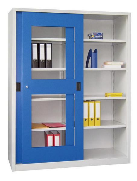 Armoire à portes coulissantes Pavoy 1950/500/1500, étagères galvanisées, fenêtre de visualisation, 30302-150-590-515512