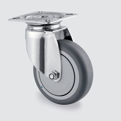 Roulette pivotante TENTE-ROLLEN, roue Ø 75 mm, capacité de charge 75 kg, hauteur de construction 100 mm, A 85 Shore, montage sur platine, 7470PJC075P40