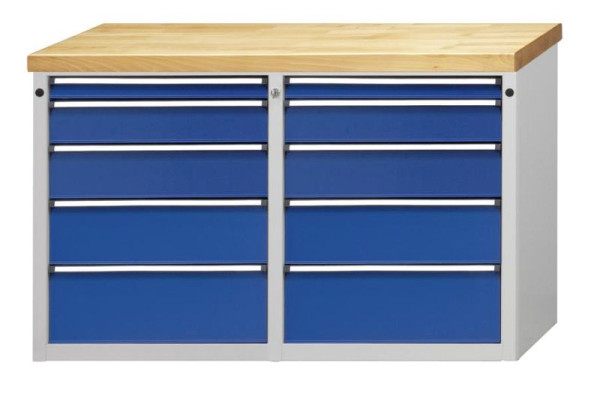 Armoire latérale ANKE; 1280x650mm; Hêtre plaque solide; Gauche 5 tiroirs 60, 120, 150, 180, 210 mm; A droite 5 tiroirs 60, 120, 150, 180, 210 mm