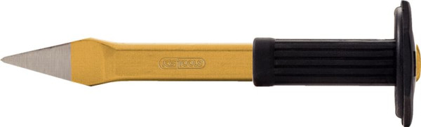 Burin cruciforme KS Tools avec poignée de protection des mains, ovale plat, 250 mm, 162.0293